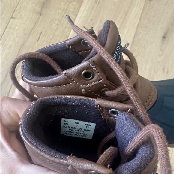 Sperry Kids Duck Boots - Blue and Brown 6 - Picture 2 of 2